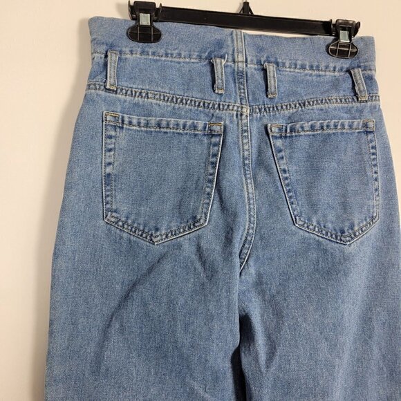 Redial Women's High Rise Paperbag Waist Straight Leg Light Wash Jean Sz 4 (EU34) - Picture 9 of 16